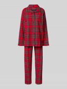 Happy Shorts Pyjama mit Reverskragen Modell 'XMAS' in Rot, Größe XL