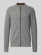 camel active Strickjacke mit Reißverschluss in Hellgrau, Größe 3XL