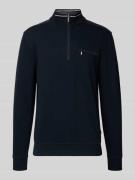 bugatti Sweatshirt mit Stehkragen Modell 'Selanik' in Marine, Größe L