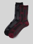 HUGO Socken mit Logo-Muster im 2er-Pack Modell 'SHEER RIB' in Black, G...
