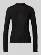 OPUS Longsleeve mit Stehkragen Modell 'Sivi' in Black, Größe 36