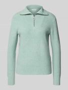 Christian Berg Woman Strickpullover mit Troyer-Kragen in Helltuerkis M...