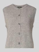 Oui Strickweste mit Woll-Anteil und Knopfleiste in Mittelgrau, Größe 3...