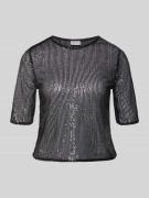 Pieces Shaped Fit T-Shirt mit Paillettenbesatz Modell 'JACK' in BLACK,...