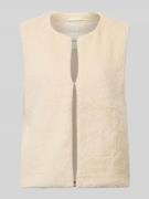 Tom Tailor Regular Fit Weste in Kunstfell-Optik in Sand, Größe L