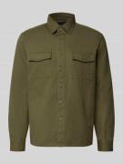 Christian Berg Men Hemdjacke mit Knopfleiste in Oliv, Größe 3XL