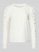 Marc Cain Longsleeve mit Puffärmeln und Rundhalsausschnitt in Weiss, G...
