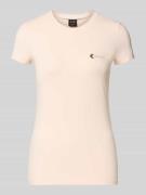 ARMANI EXCHANGE T-Shirt mit Label-Print in Hellrosa, Größe L