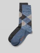 Burlington Socken mit Label-Applikation Modell 'Everyday Argyle' im 2e...