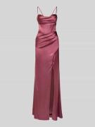 Luxuar Abendkleid aus Satin mit Gehschlitz und rückseitiger Schnürung ...