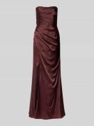 Luxuar Abendkleid aus Satin im Off-Shoulder-Look mit Gehschlitz in Dun...