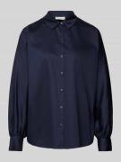 Milano Italy Hemdbluse mit Knopfleiste in Dunkelblau, Größe 42