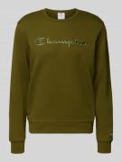 CHAMPION Sweatshirt mit Label-Stitching und Rundhalsausschnitt in Grue...
