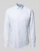 Jake*s Slim Fit Business Hemd aus Baumwolle mit Kentkragen in Weiss, G...