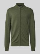 Christian Berg Men Strickjacke mit Reißverschluss in Oliv Melange, Grö...