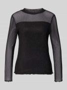 s.Oliver BLACK LABEL Slim Fit Langarmshirt mit Effektgarn in Black, Gr...