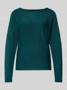comma Strickpullover aus Viskose-Mix mit U-Boot-Ausschnitt in Petrol, ...
