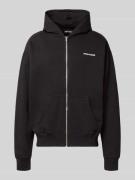 Pegador Oversized Sweatjacke mit Logo in Black, Größe L