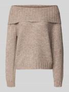 Only Regular Fit Strickpullover mit Woll-Anteil Modell 'SHINE' in Sand...