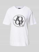 JOOP! T-Shirt mit Ziersteinbesatz Modell 'Tammi' in Weiss, Größe 34