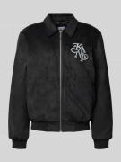 KARL KANI Jacke in Leder-Optik mit Label-Stitching in Black, Größe L