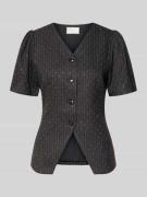 Neo Noir Slim Fit Bluse mit V-Ausschnitt und Puffärmeln Modell 'Jules'...