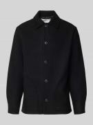 Forét Jacke mit Umlegekragen und Knopfleiste Modell 'CAVE' in Black, G...