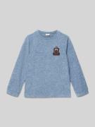 s.Oliver RED LABEL Regular Fit Langarmshirt mit Motiv-Stickerei in Bla...