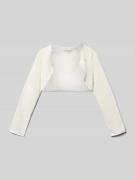 Weise Regular Fit Bolero mit floralen Applikationen in Ecru, Größe 128