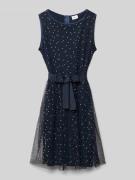 s.Oliver RED LABEL Tailliertes Mesh-Kleid mit Bindegürtel in Marine, G...