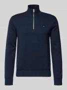 Tommy Jeans Slim Fit Troyer aus reiner Baumwolle in Marine, Größe L