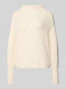 Zero Strickpullover mit Stehkragen in Ecru, Größe 34