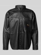 BLKVIS Freizeithemd in Leder-Optik in Black, Größe L