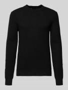 G-Star Raw Strickpullover mit gerippten Abschlüssen in Black, Größe L