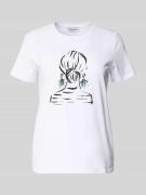 More & More T-Shirt mit Motiv-Print und Rundhalsausschnitt in Weiss, G...