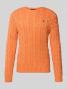 Polo Ralph Lauren Strickpullover mit Label-Stitching in Orange Melange...