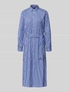 Polo Ralph Lauren Hemdblusenkleid mit Bindegürtel in Marine, Größe 34