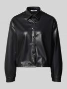 ZABAIONE Hemdbluse in Leder-Optik in Black, Größe L