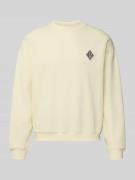 Lacoste Loose Fit Sweatshirt aus Baumwoll-Mix in Ecru, Größe L