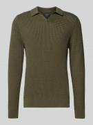 MCNEAL Strickpullover mit gerippten Abschlüssen in Khaki, Größe L