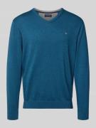 Christian Berg Men Strickpullover mit V-Ausschnitt in Petrol Melange, ...