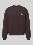 Lacoste Loose Fit Sweatshirt aus Baumwoll-Mix in Schoko, Größe L