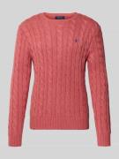 Polo Ralph Lauren Strickpullover mit Label-Stitching in Altrosa, Größe...