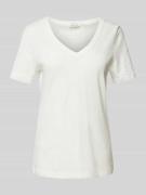 Tom Tailor T-Shirt mit V-Ausschnitt in Weiss, Größe XL