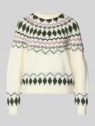 Vila Strickpullover mit Rundhalsausschnitt Modell 'PEYSA' in Offwhite,...