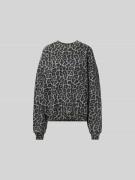 Anine Bing Sweatshirt mit Label-Stitching in Dunkelgrau, Größe L