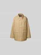 ROTATE Jacke mit Label-Stitching in Sand, Größe 34