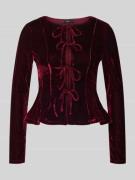 Mango Bluse aus Samt mit Schürung Modell 'XARANJA' in Bordeaux, Größe ...