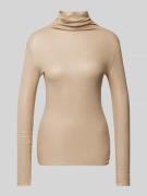Luisa Cerano Longsleeve mit Turtleneck in Camel Melange, Größe 34