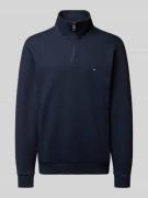 Tommy Hilfiger Regular Fit Troyer aus Baumwoll-Mix in Marine, Größe L